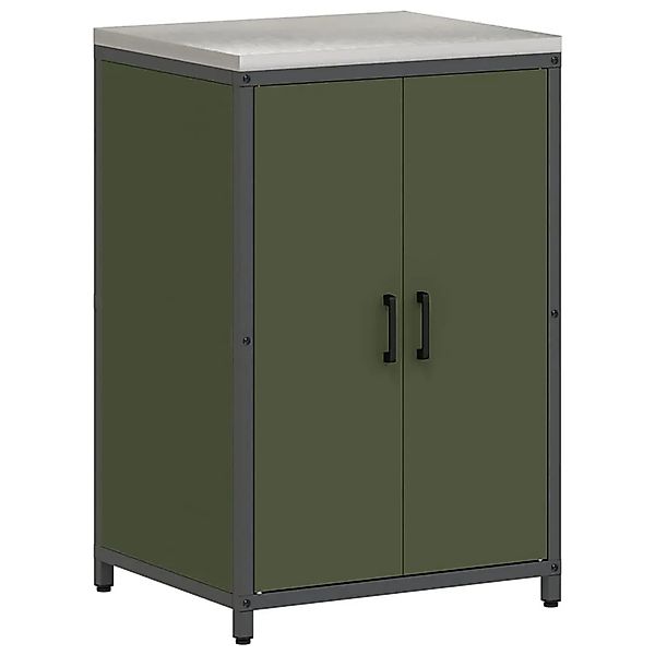 vidaXL Küchenaufbewahrung mit Regal Olive Grün 60 x 50 x 92 cm Stahl 874992 günstig online kaufen