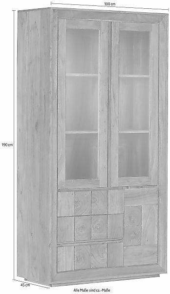 Gutmann Factory Vitrine "Timber", aus massivem Akazienholz mit vier Türen, günstig online kaufen