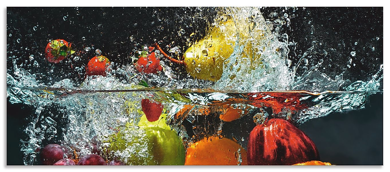 Artland Küchenrückwand »Spritzendes Obst auf dem Wasser«, (1 tlg.), Alu Spr günstig online kaufen