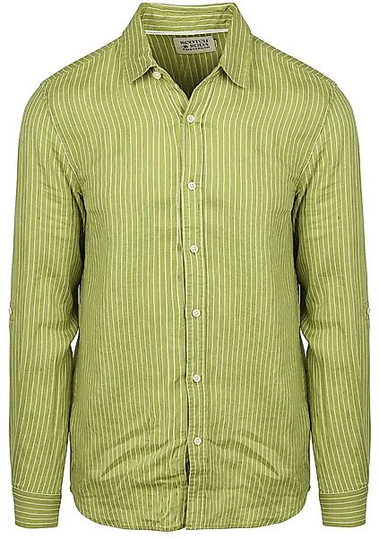 Scotch and Soda Leinenhemd Streifen Grün - Größe M günstig online kaufen