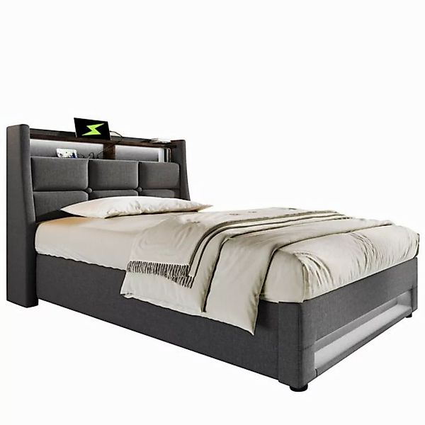 MODFU Polsterbett Einzelbett (Jugendbett mit USB Ladeanschluss, Jugendbett) günstig online kaufen