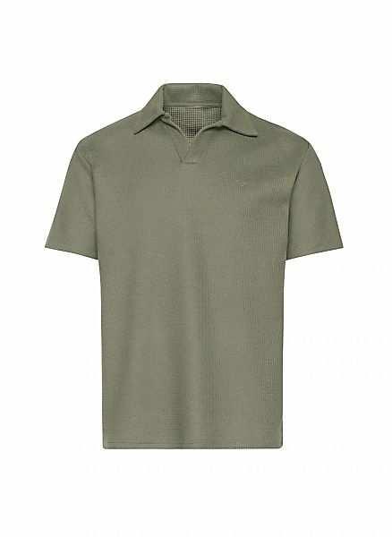 Trigema Poloshirt "TRIGEMA Oversized Poloshirt ohne Knopfleiste in Waffelop günstig online kaufen
