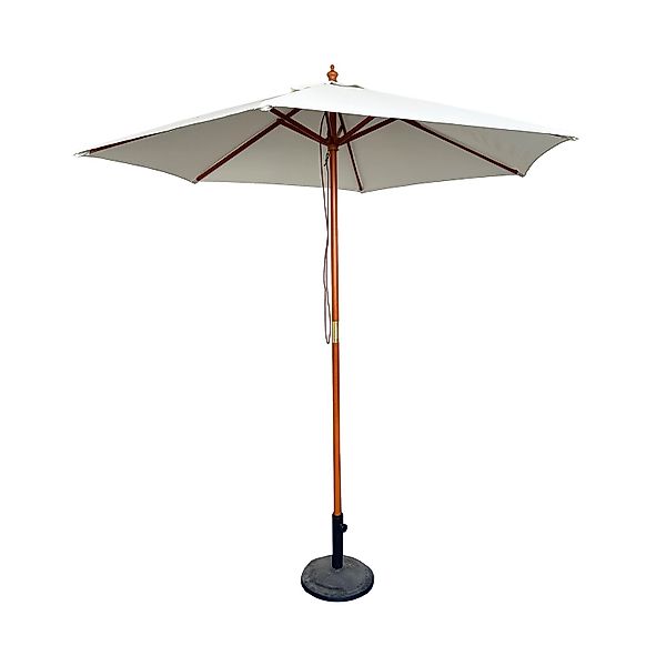 Mojawo Holz Sonnenschirm Gartenschirm Marktschirm Holzgestell Seilzug Beige günstig online kaufen