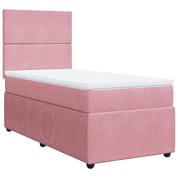 vidaXL Boxspringbett mit Matratze Rosa 100x200 cm Samt 3294561 günstig online kaufen