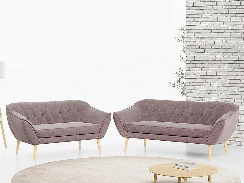 MKS MÖBEL Sofa PIRS 3 2, Set, zwei Sofas, T30-Schaum, Holzbeine, Skandinavi günstig online kaufen