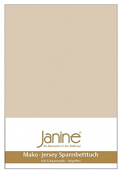 Janine Janine Spannbetttuch Mako-Feinjersey 5007 sand (29) Größe:  150x200 günstig online kaufen
