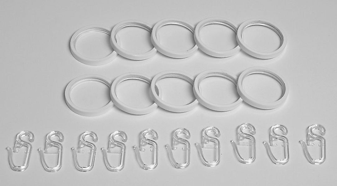 indeko Gardinenring, Gardinenstangen, (Set, 10-St., mit günstig online kaufen