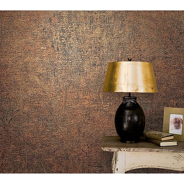 Vintage Deluxe Tapete Stucco Look Grau Und Braun günstig online kaufen