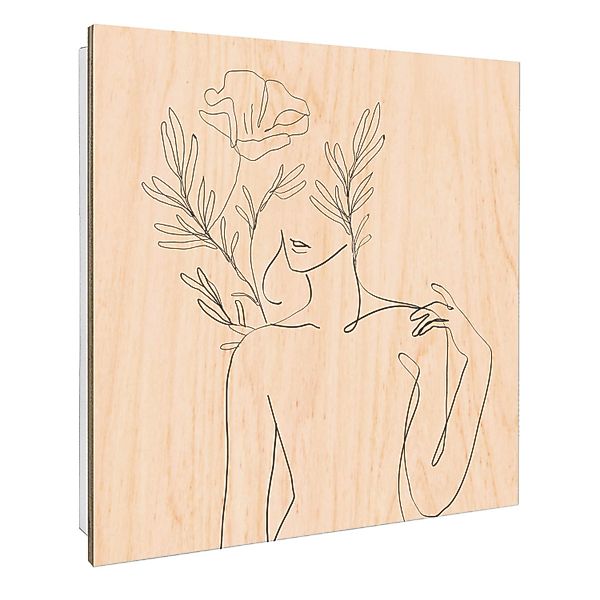 Banjado Schlüsselkasten mit Holzfront 30x30cm Weiß Scharnier Links 50 Haken günstig online kaufen