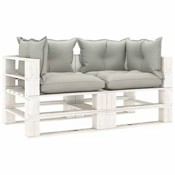 Garten-palettensofa 2-sitzer Mit Taupe-kissen Holz günstig online kaufen