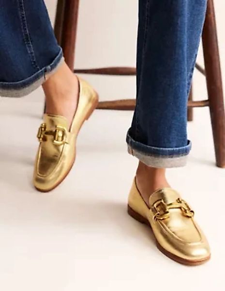 Iris Loafer mit Trensendetail Damen Boden, Gold Leder günstig online kaufen