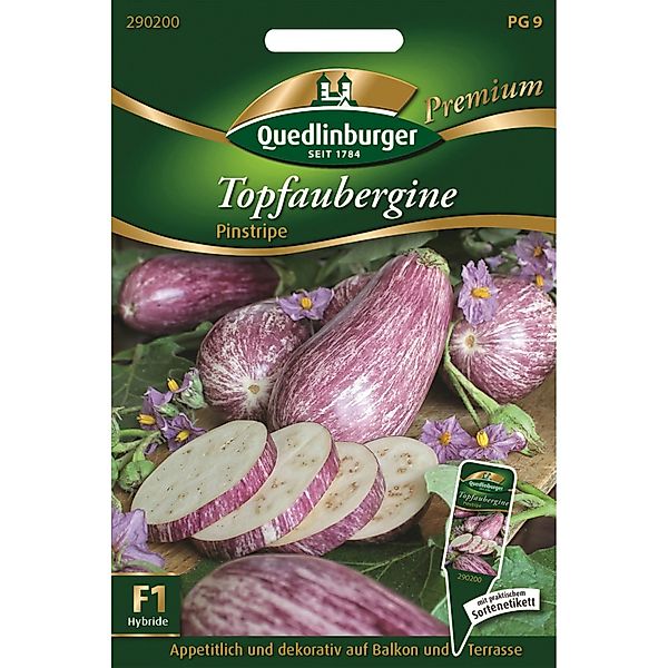 Quedlinburger Topf-Aubergine Pinstripe Loses Saatgut günstig online kaufen