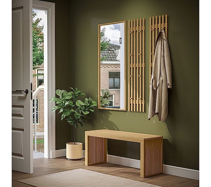Bellamio Garderobenpaneel Sava (2 St., 2er-Set), Flurgarderobe aus Bambus, günstig online kaufen