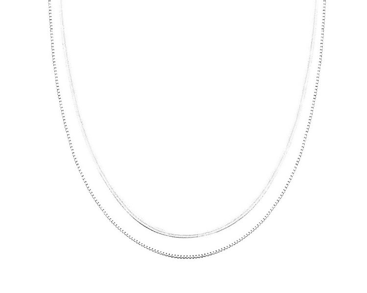 ELLAWIL Silberkette Damenkette doppelreihig Zweierkette Doppelkette Multila günstig online kaufen