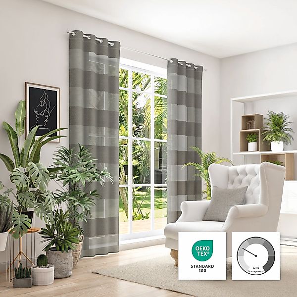 Neutex for you Vorhang "SONORA" Ösen 1 Stk. tlg. 3D Musterung im Leinen-Loo günstig online kaufen