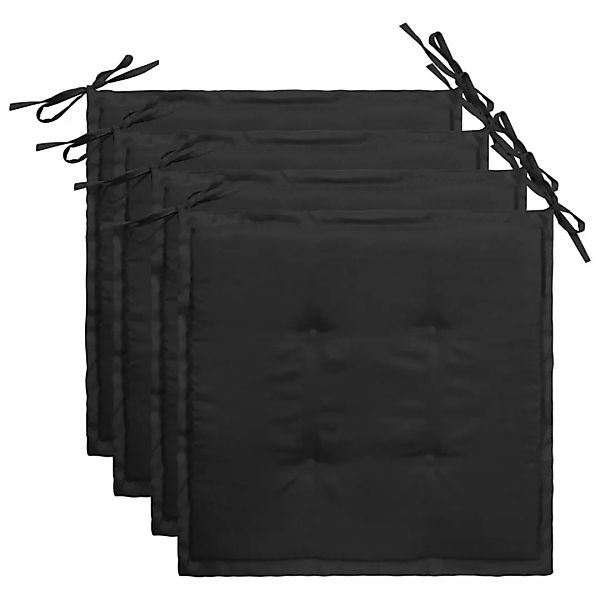 vidaXL Sitzauflage Gartenstuhl-Kissen 4 Stk. Schwarz günstig online kaufen