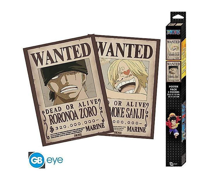 ABYstyle Poster Set 2 Posters Chibi 52X38 Wanted Zoro & Sanji günstig online kaufen