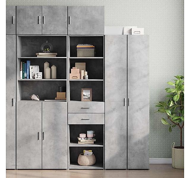 vidaXL Schrankmodule Hochschrank Schmal Betongrau 50x42,5x225 cm Holzwerkst günstig online kaufen