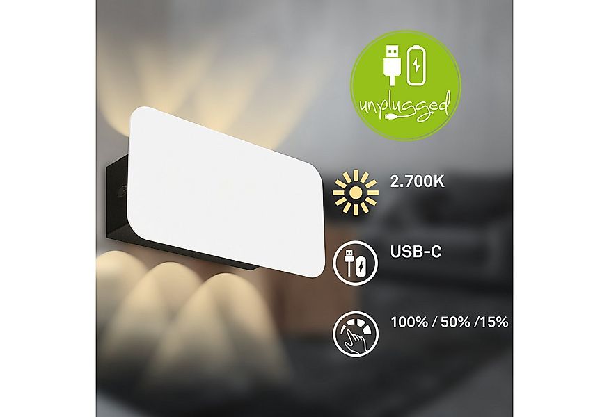 Briloner Leuchten Wandleuchte LED Wandlampe Extra-Warmweiß Wohnzimmer Esszi günstig online kaufen