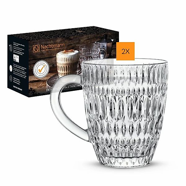 Nachtmann Becher "Kaffeebecher Ethno Barista 392 ml 2er Set transparent" günstig online kaufen