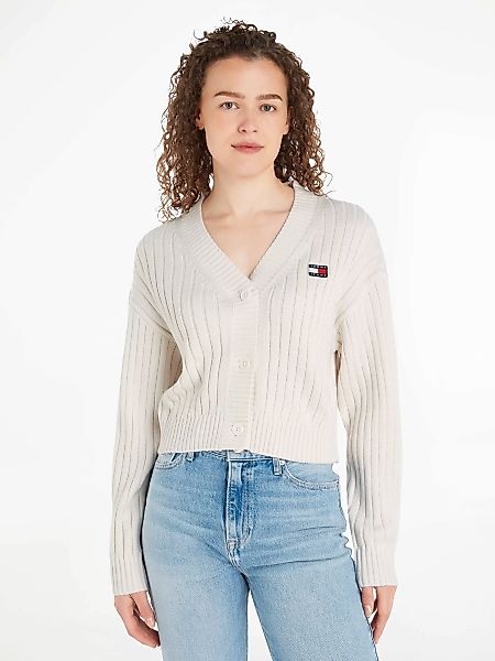 Tommy Jeans Strickjacke "TJW BADGE V-NECK CARDIGAN EXT", mit Tommy Jeans Lo günstig online kaufen