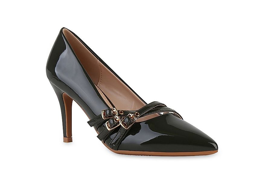 VAN HILL 841480 Pumps Damen Spitze Pumps Schnallen Stiletto Absatzschuhe La günstig online kaufen