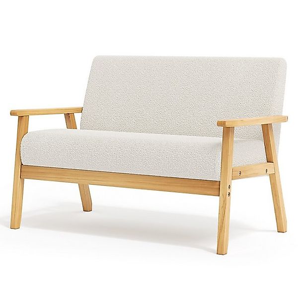 NAIMP Sofa Modern Sessel Holz und Leinenstoff für Wohnzimmer Schlafzimmer günstig online kaufen