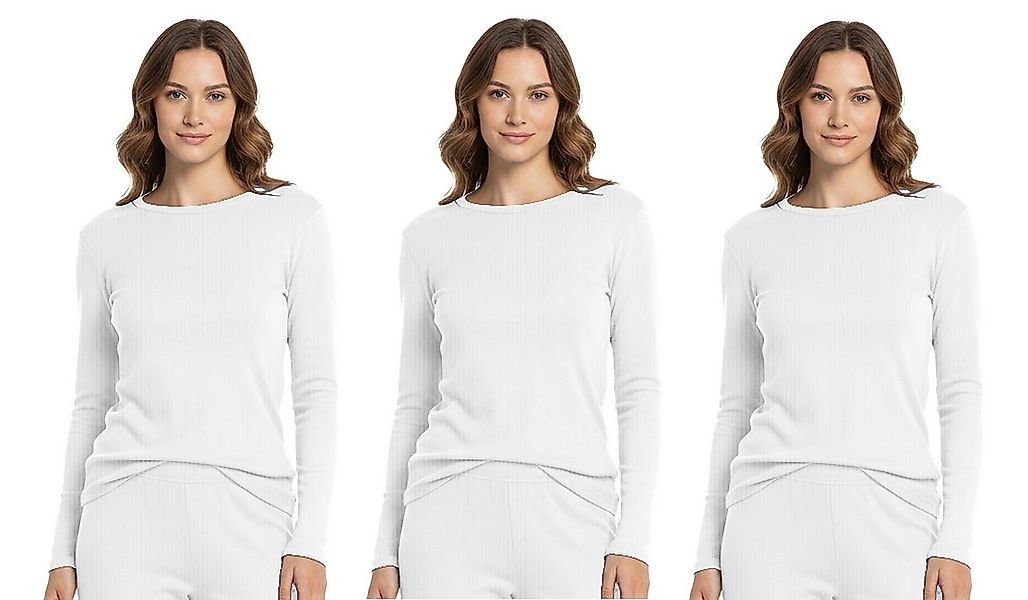 HEAT BOOSTER Thermounterhemd 3 x Damen Unterhemd Thermo Langarm Shirt HEAT günstig online kaufen