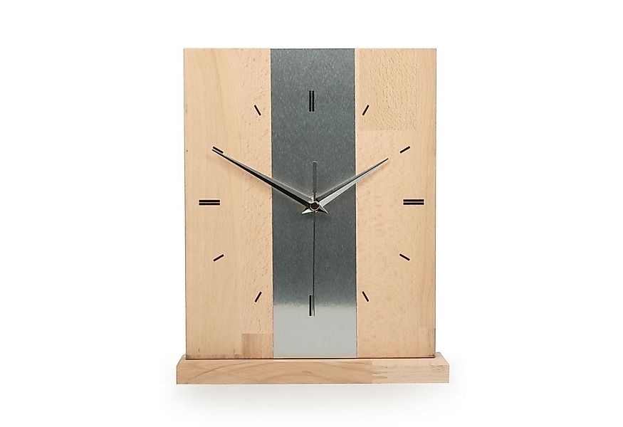 Kreative Feder Standuhr Designer-STANDUHR "Silver Stipe" aus Massivholz, oh günstig online kaufen