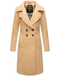 Navahoo Wintermantel "Wooly" edler Damen Trenchcoat in Wollmantel-Optik günstig online kaufen