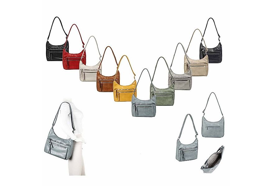 ITALYSHOP24 Schultertasche Damen Tasche Shopper Umhängetasche Crossbody Han günstig online kaufen