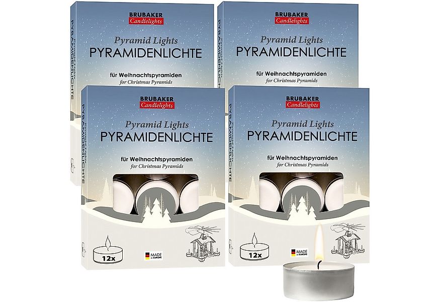 BRUBAKER Teelicht Pyramidenteelichter aus Paraffin mit Metallhülle - Pyrami günstig online kaufen