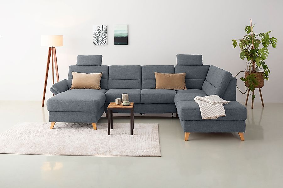 Home affaire Wohnlandschaft »Westerland U-Form« Federkern, wahlweise Bettfu günstig online kaufen