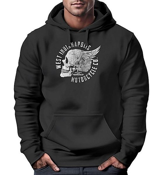 Neverless Hoodie Hoodie Herren Sweatshirt Motorrad Biker Totenkopf Skull Wi günstig online kaufen
