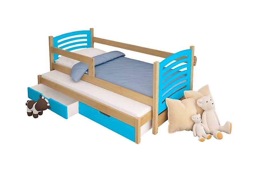 thematys Jugendbett Kinderbett mit abnehmbaren Rausfallschutz und zwei Schu günstig online kaufen