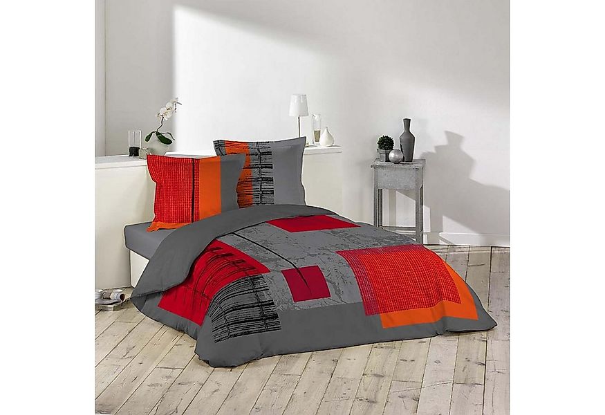 dynamic24 Bettwäsche, Jersey, 3 teilig, 240x220cm, 63x63cm Baumwolle grau r günstig online kaufen