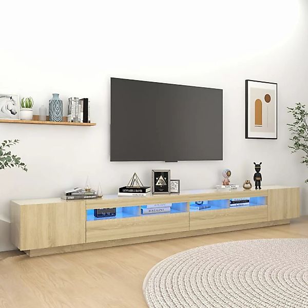 Tv-schrank Mit Led-leuchten Sonoma-eiche 300x35x40 Cm günstig online kaufen
