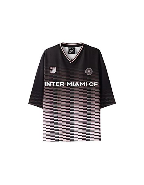Bershka T-Shirt Inter Miami Cf Aus Mesh Mit Print Bskteen L Schwarz günstig online kaufen