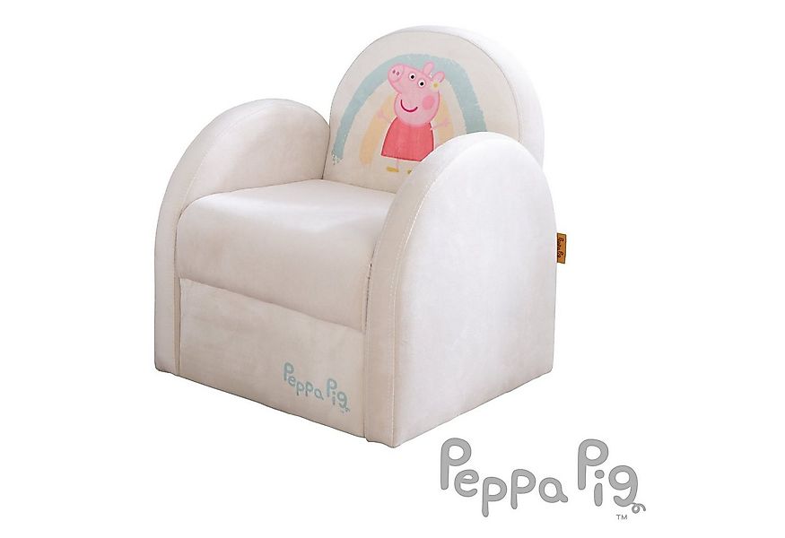 roba® Kindersessel Peppa Pig, mit Armlehnen aus Samtstoff in Beige günstig online kaufen