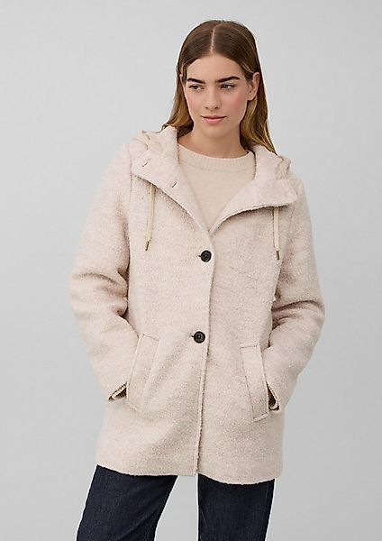 s.Oliver Wintermantel Outdoor-Mantel Bouclé-Jacke aus Wollmix mit Kapuze günstig online kaufen