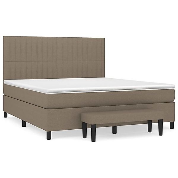 vidaXL Boxspringbett, Boxspringbett mit Matratze Taupe 160x200 cm Stoff günstig online kaufen