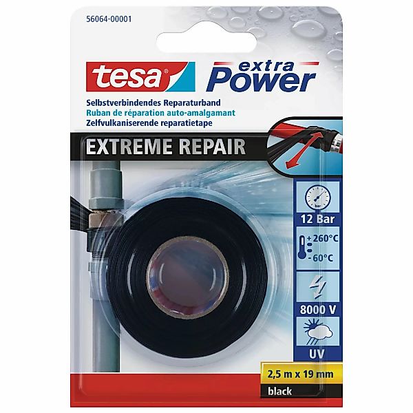 Tesa extra Power Reparaturband Extreme Repair Schwarz 2,5 m x 19 mm günstig online kaufen