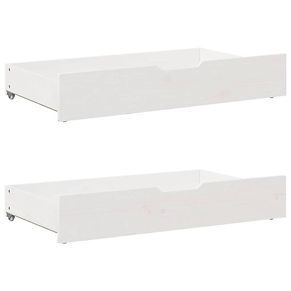 vidaXL Steckregal Bettschubladen 2 Stk. Weiß günstig online kaufen