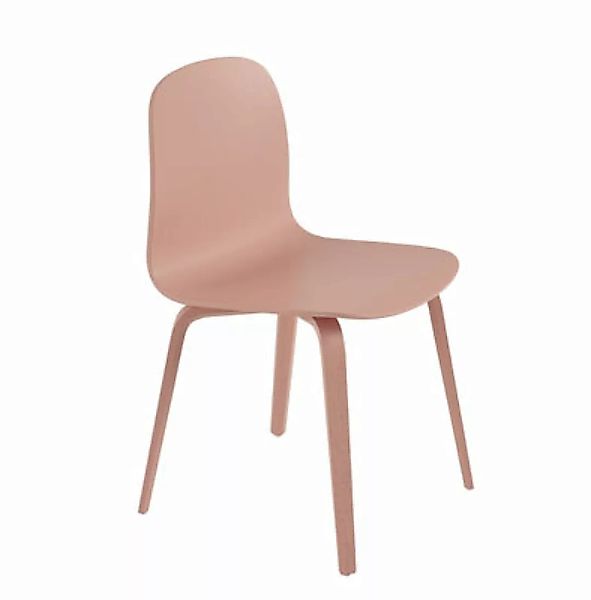 Stuhl Visu holz rosa / Holzbeine - Muuto - Rosa günstig online kaufen