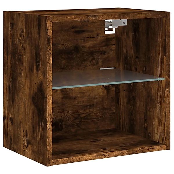 vidaXL Wand-Nachttisch mit LED-Leuchten Grau Sonoma Modell 6 günstig online kaufen