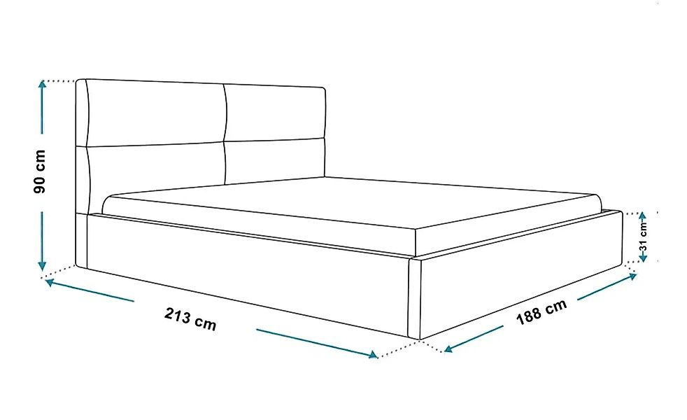 Polsterbett mit Stauraum Slimford ¦ weiß ¦ Maße (cm): B: 188 H: 90 Betten > günstig online kaufen