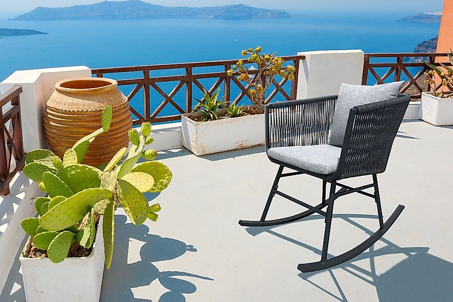 Happy Home Rattanstuhl Outdoor-Schaukelstuhl Garten Balkon günstig online kaufen