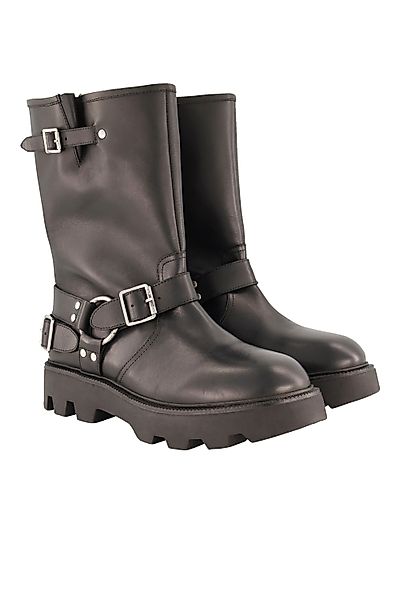 Ulla Popken Leder-Bikerboots Weite H Stiefel günstig online kaufen