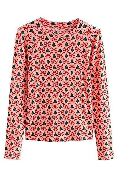 Next Blusenshirt Langärmeliges Rundhalsaussoberteil, Weihnachten (1-tlg) günstig online kaufen