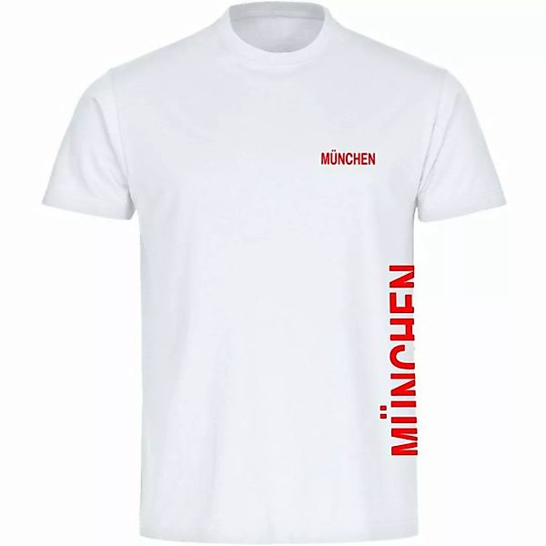 multifanshop T-Shirt Herren München rot - Brust & Seite - Männer günstig online kaufen